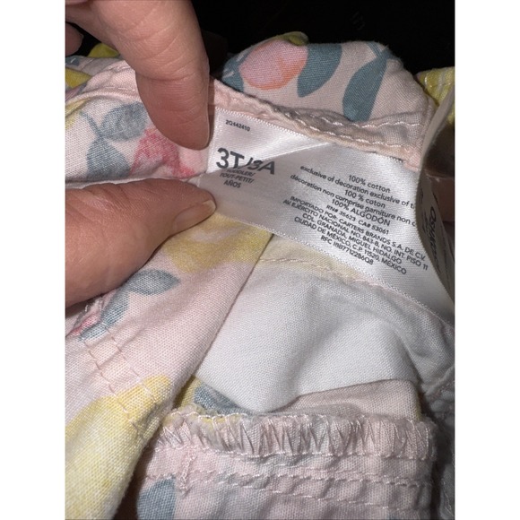 OshKosh Lemon Overalls Denim Shortalls Overalls Romper Toddler Girl 3T - Picture 10 of 10